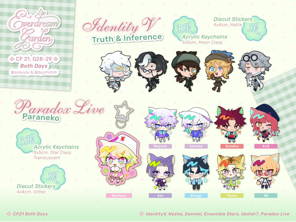 solavuly's tweet photo. 🩷🔄 Appreciated!

Hi! My #CF21 catalogue is finally here and open for booking ♡

📍Q28 Everdream Garden
💌Both Days
🌱IdentityV, Nezha, Danmei (TGCF, SVSSS), Ensemble Stars, Idolish7, Paradox Live

☘️FORM: https://t.co/Pdtw79Hi2P

#CF21catalogue #comifuro21 #comifuro21catalogue https://t.co/v2D8vIWAdI