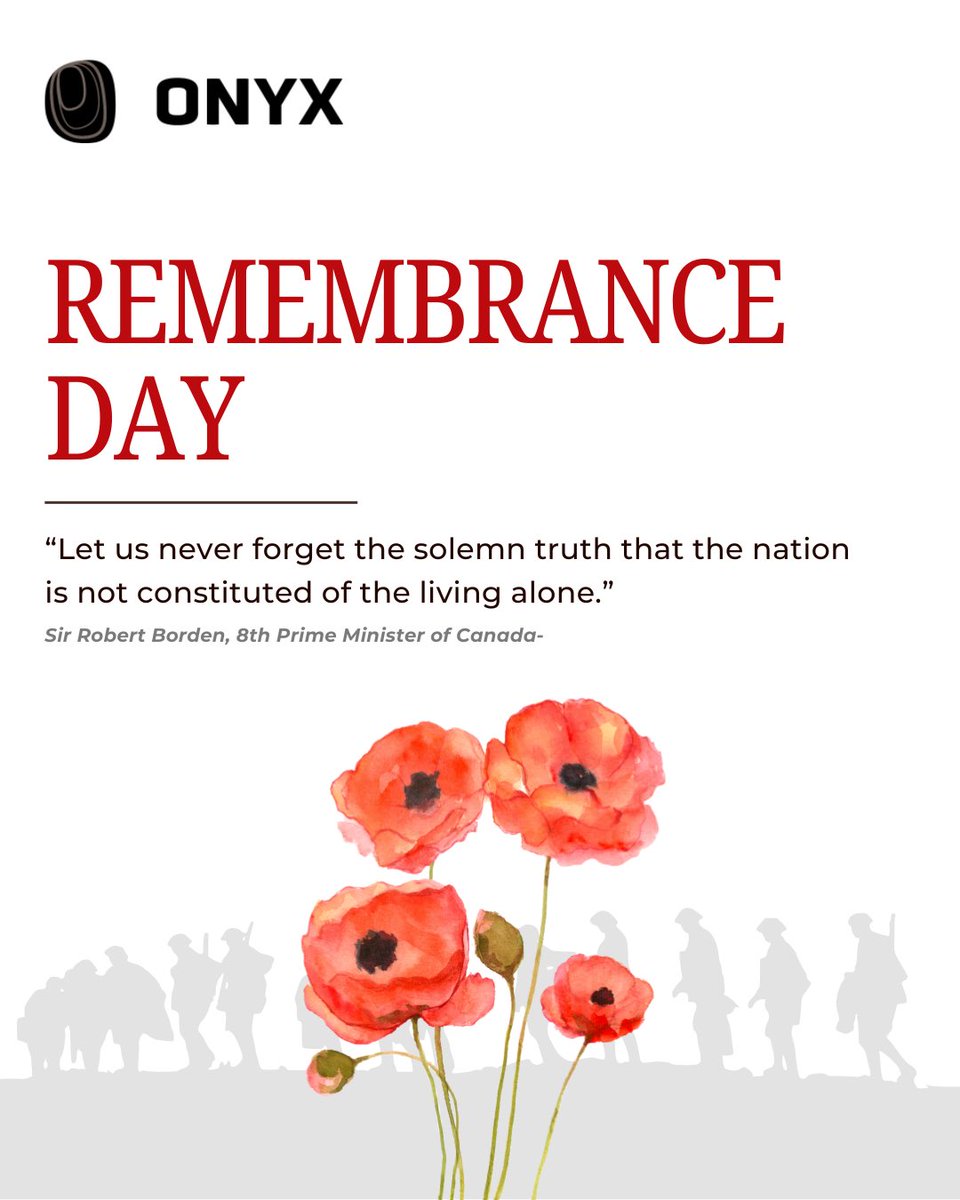 Today we pause to honour and remember those who served &amp; sacrificed for our freedom. Their courage and resilience continue to inspire us to lead with purpose and integrity.
#RemembranceDay #LestWeForget #OnyxInitiative #Service #Sacrifice