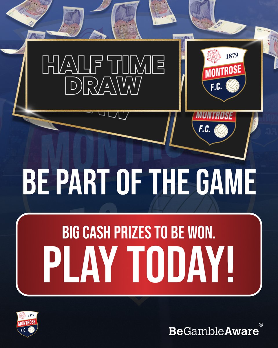 🎟️⚽ INTRODUCING OUR NEW AWAY DAY HALF-TIME DRAW ⚽🎟️

We’re excited to launch our first Away Day Half-Time Draw, giving fans the chance to win cash prizes even when the teams on the road! 🙌

Full details here montrosefc.co.uk/2025/11/12/int…