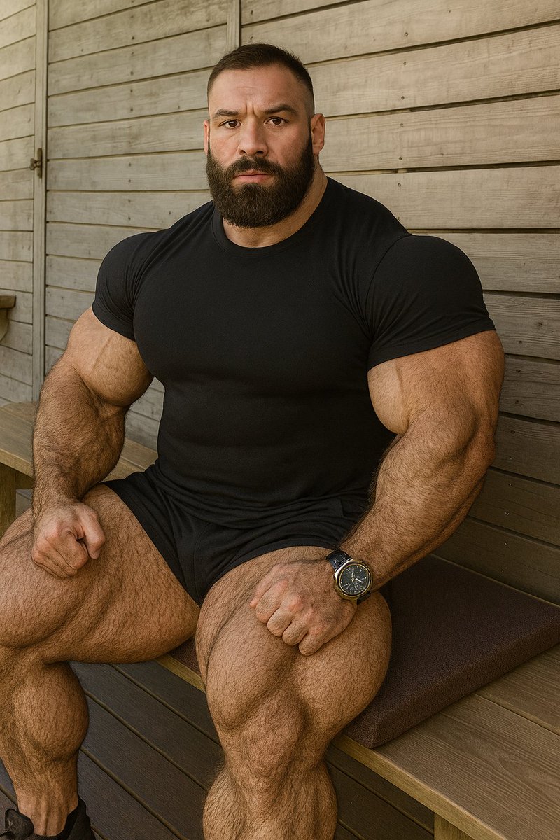 MuscleMenMass's tweet photo. #ai #aigenerated #gay #muscle #malemuscle #bara #hunk #bodybuilder #hairy #beard https://t.co/G2dv3QUyzS