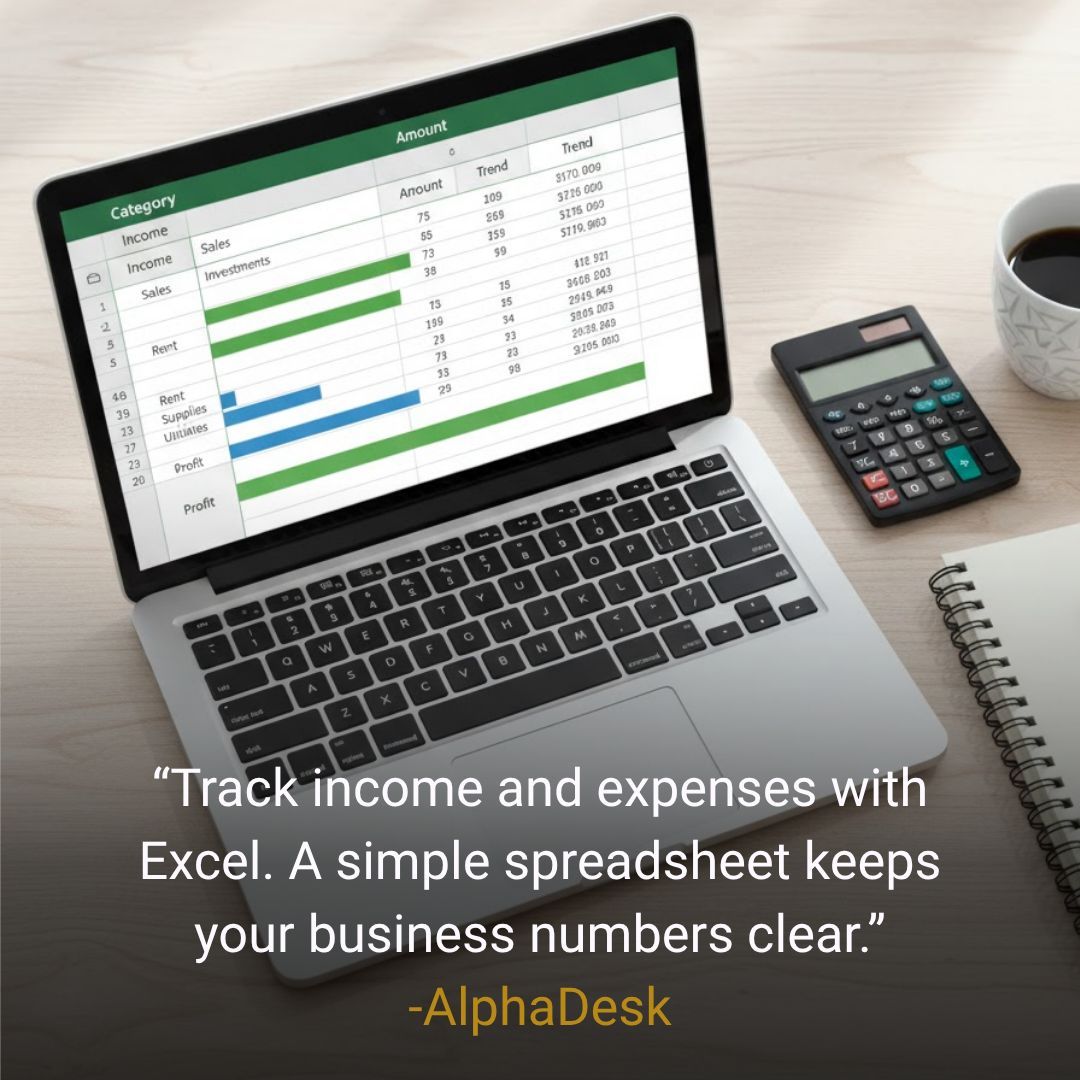 AlphaDesk_25's tweet photo. Don’t overcomplicate your bookkeeping. A simple Excel spreadsheet does the job.
Track every income and expense in one place.

#ExcelTips #VAFinance #FreelanceBudget #AlphaDesk https://t.co/wVPBAAdIOy