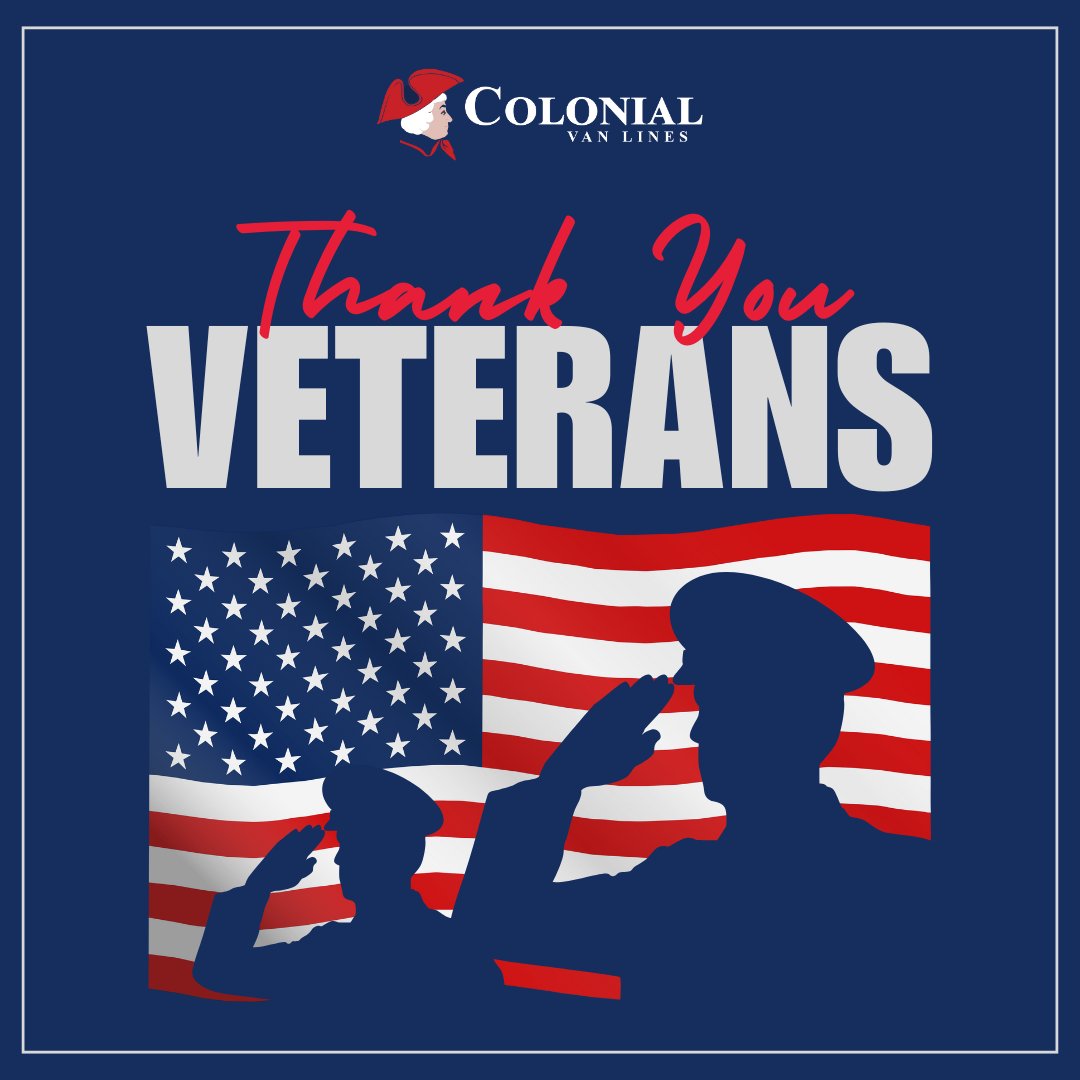 At Colonial Van Lines, we proudly salute the brave men and women who have served our country. Your dedication and resilience remind us what true service means. ❤️🤍💙 #VeteransDay