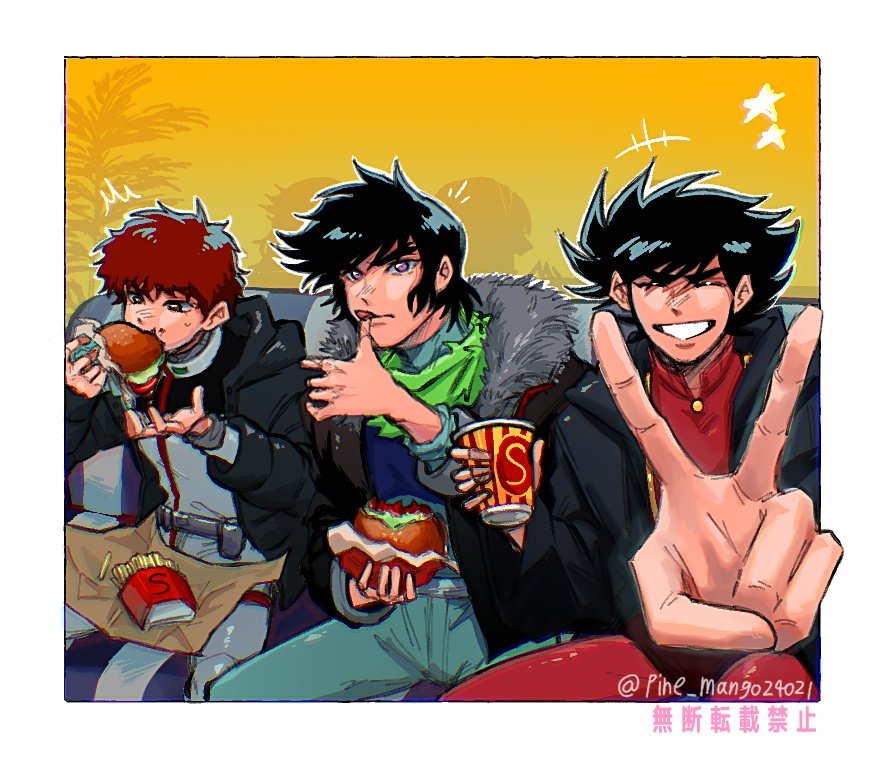 pine_mango24021's tweet image. この前アイデアが何も浮かばなくて嘆いてたら、フォロワーさんが素晴らしいアイデアをくださったので描きました!!十年前の御三家です!!