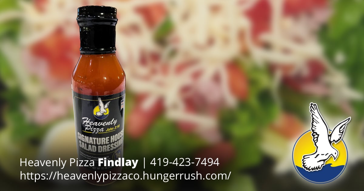 HeavenlyFindlay's tweet photo. Our delicious Signature House Salad Dressing is not only available at Heavenly Pizza in Findlay, you’ll also find it at Brinkman’s Market and Dietsch Brothers. It’s perfect for salads, sandwiches, and more! Pick up a few bottles and visit our website at https://t.co/mpuUXNobRU. https://t.co/r7L9gmKJm6