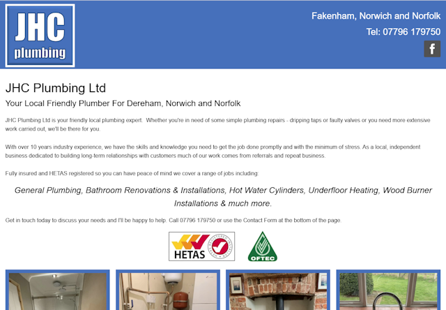 OMD Websites launches #responsive #website for #Dereham #Norfolk business JHC Plumbing: Your Local Friendly Plumber For Dereham, Norwich and Norfolk jhcplumbing.co.uk