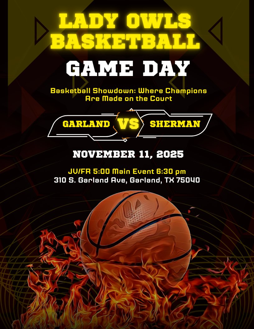 Come out and support the Lady Owls as they take the court for their second game of the seaason vs the Sherman Bobcats!!  Hope to see you there!!!
#theoriginal #ladyowlbasketball #GHS #TheG