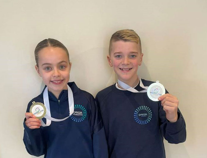 Huge Congratulations to Caoimhe and Kolt!
 
Both gymnasts proudly represented Ireland at the TeamGym Mezzo Cup Finals, competing against 13 other teams — and they secured 1st place in their category!