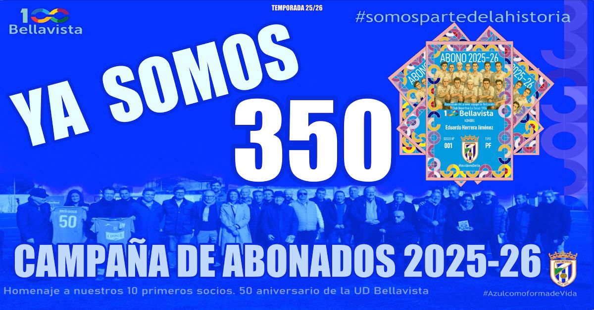 💙⚽💳  AZULESSS 💳⚽💙

Ya hemos superado los 350 SOCI@S y vamos camino de los 400!!! Que el ritmo no pare, tenemos que conseguir el objetivo marcado de los 500!!! Ven, y renueva tu abono! Te esperamos por el Bella!!!

#SomosPartedelaHistoria
#Azulcomoformadevida
