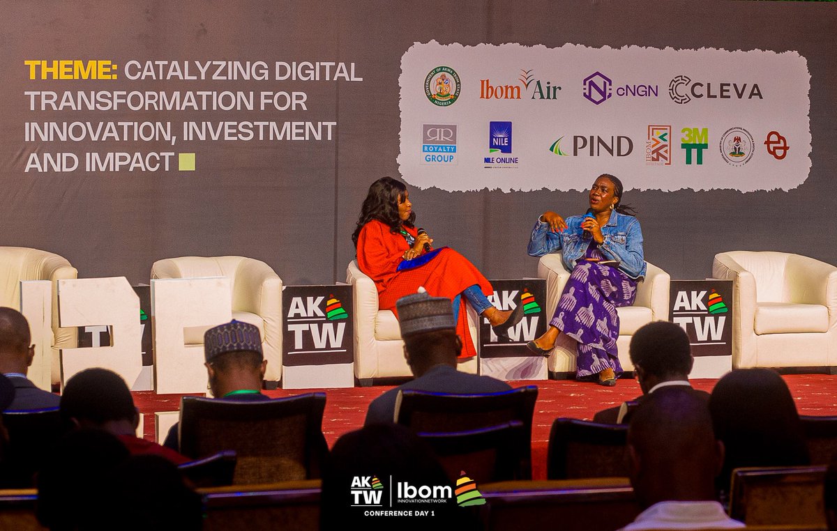 IbomTechWeek's tweet image. The Women in Tech fireside chat at #AKTW2025 was an insightful one!

Hosted by Enwongo Cleopas Esq. @Enwongocleopas, the conversation with Unyime Tommy @Mizz_Sayrah
, CEO of Assurdly, explored what it truly means to rise, lead, and thrive as a woman in a male-dominated tech…