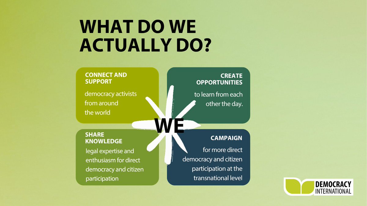 democracy_intl's tweet image. We’ve grown – and it’s time to reintroduce ourselves.
So… who are we? Swipe to learn more about Democracy International – what drives us and what we do to make our vision closer to reality.

Want to learn more about us? Link in bio.

#Democracy #CivicEngagement #GlobalChange