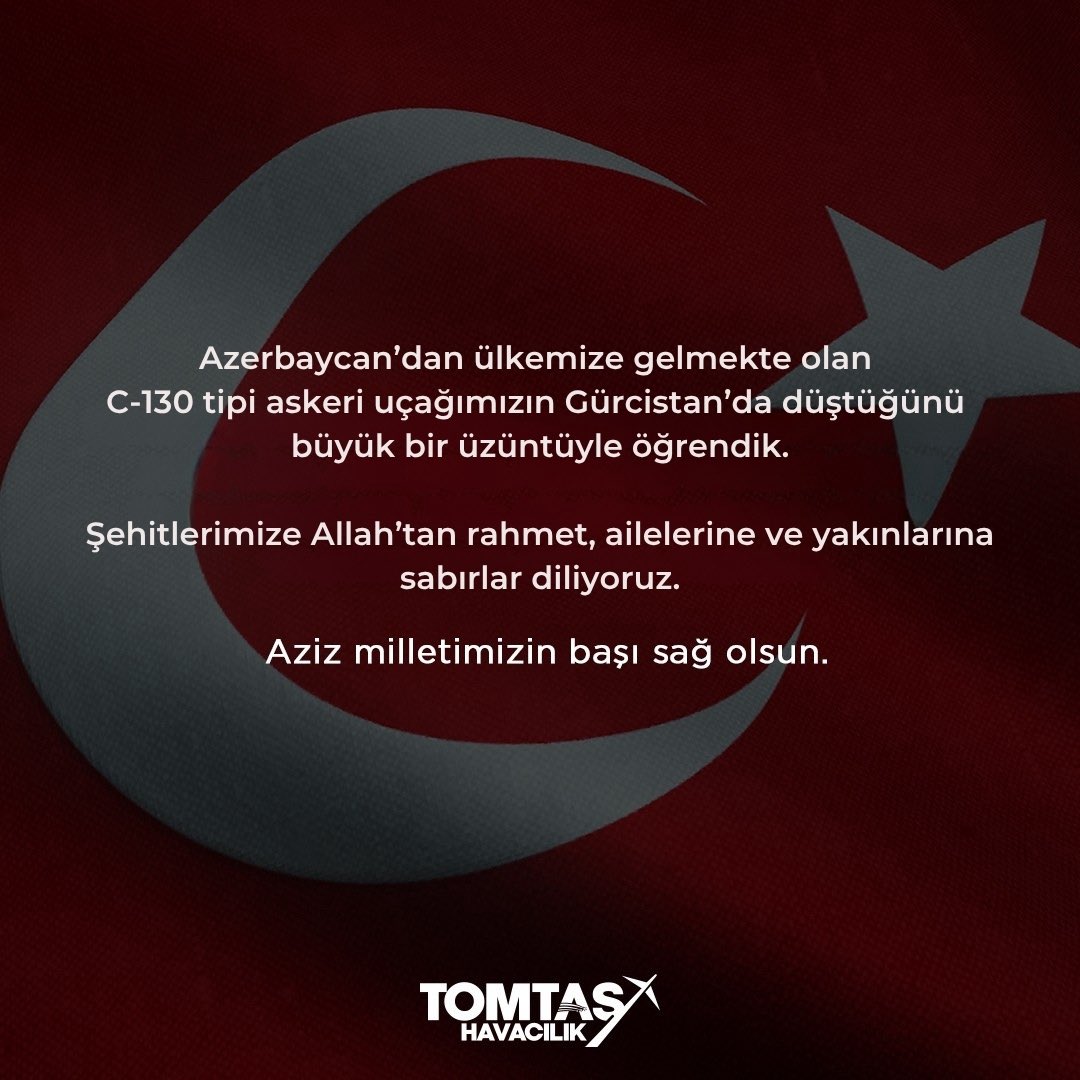 TOMTASHavacilik's tweet photo. Aziz milletimizin başı sağ olsun! 🇹🇷 https://t.co/8LjmDwN3Kb