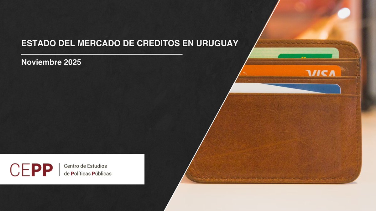 Nuevo informe del Centro de Estudios de Políticas Públicas (<a href="/CEPP_UY/">CEPP</a> )

💰 Estado del mercado de créditos en Uruguay 🇺🇾

Desde el Centro de Estudios de Políticas Públicas (<a href="/CEPP_UY/">CEPP</a> ) presentamos un nuevo informe sobre el mercado de créditos en nuestro país. 

Dentro de las