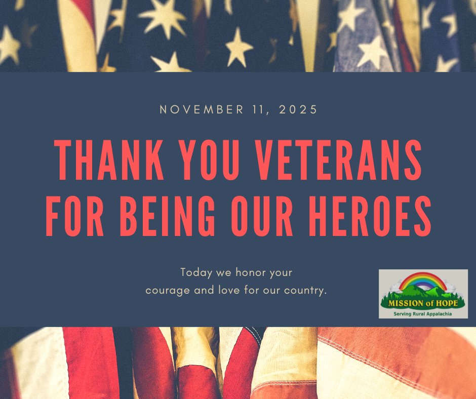 MissionofHope's tweet photo. We give thanks for all who have served and continue to serve our nation—including the incredible Veterans who give their time and hearts as Mission of Hope volunteers.
Take a moment to reflect, pray, &amp; celebrate the courage and sacrifice of our Veterans. 
https://t.co/JpwvdYEzMK https://t.co/v1iMFhnHRl