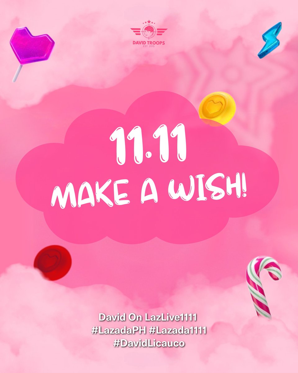 DavidTroopsOFC's tweet photo. 11-11 11.11
Make a wish!

Thank you for hanging out with us. You’re all as sweet as David and Lazada tonight! 🩷🍬

David On LazLive1111 
#LazadaPH #Lazada1111
#DavidLicauco | David Licauco
@davidlicauco @LazadaPH https://t.co/jeTiv2EvFI