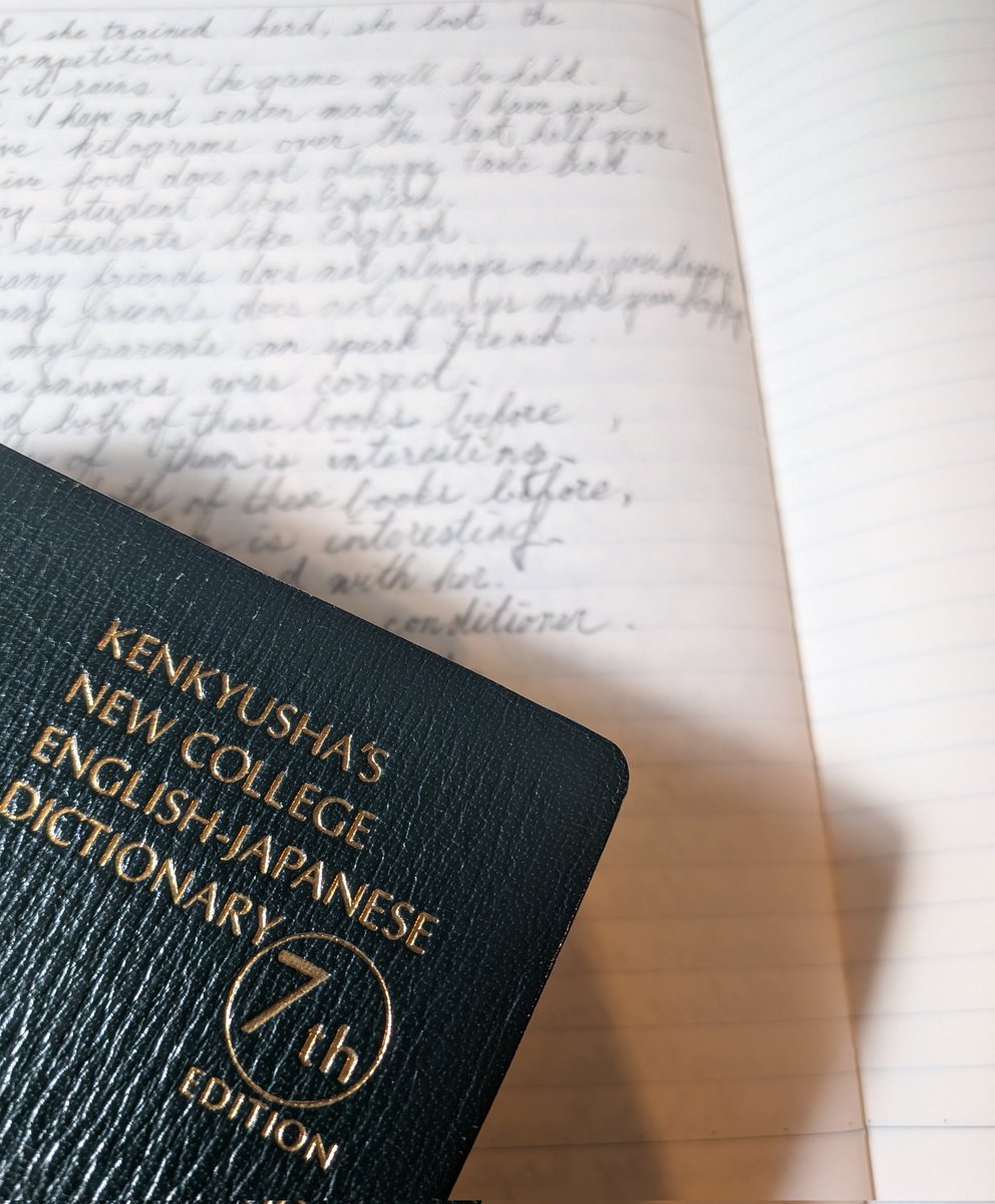 実践演習マラソン2025 ドリル初級16〜20進めました。愛用の辞書は研究