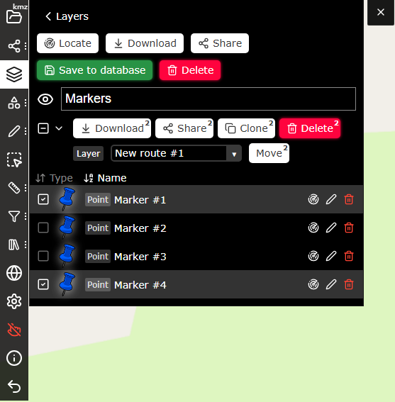 kmzmap's tweet image. Major Layers update on kmzmap.com

Merge layers from the Layers Menu.
The Layer Page now lets you select &amp;amp; sort features, clone features, move them between layers, and delete in bulk.

#gis #maps