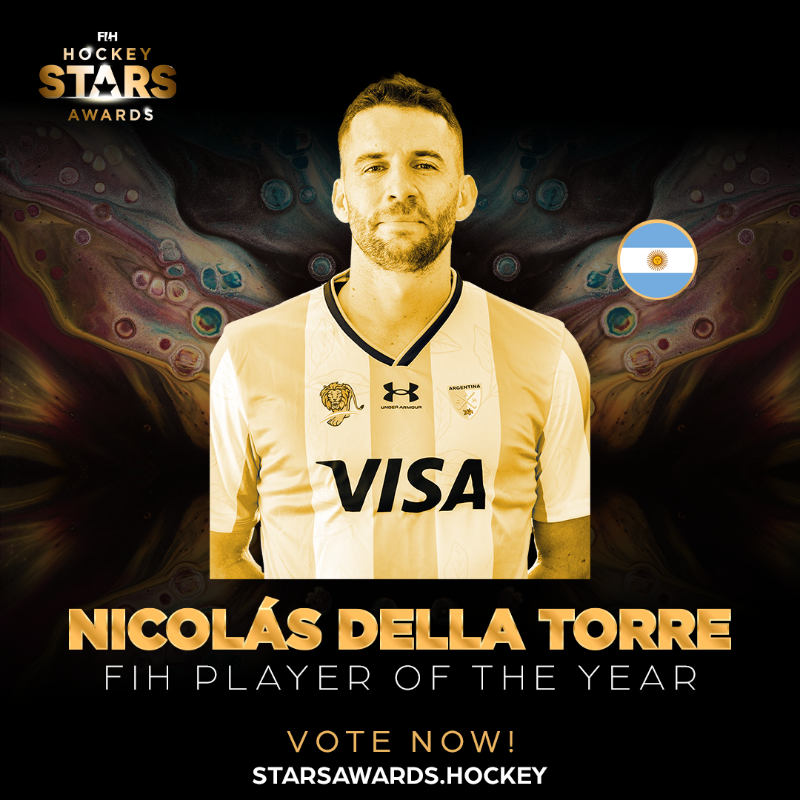 FIH_Hockey's tweet photo. Vote for your favourite player of 2025! 

Nominee: Nicolás della Torre (ARG)

Category: FIH Player of the Year Award!

Submit your fan vote for Nicolás della Torre: https://t.co/dDBf3fKqxW

#MadeForHockey #HockeyStarsAwards