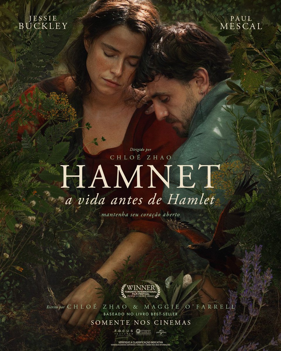 Poster oficial versão brasileira de “HAMNET”, estreando dia 29 de janeiro somente nos cinemas!