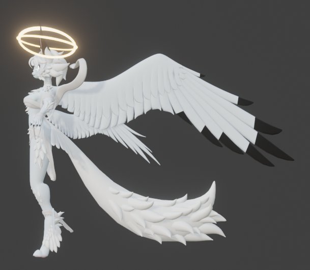 bestkingsun1's tweet photo. First time trying to model a furry thing
Kinda messed up a couple things but i kinda like it, its supposed to be a angel cat thing
#furry #furryarwork #furryart #angel #mymodel #3Dartwork #digitalart #artistsontwitter #3Dart #blender #blendercommunitty #ocart #furryoc #cat https://t.co/r8TfJI2qZQ