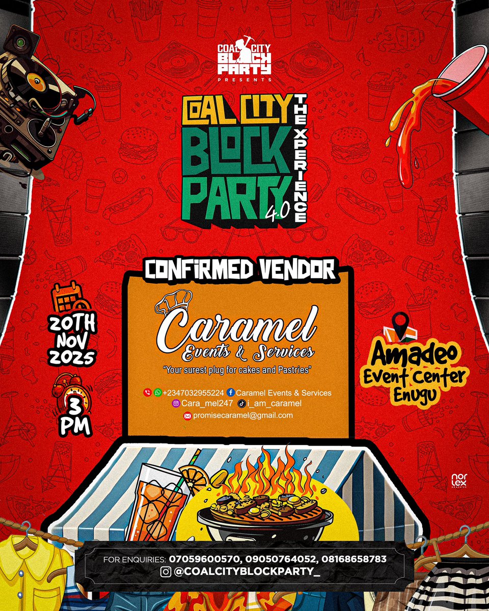 CoalcityblockP's tweet photo. Some of our vendors for coal city block party 4.0 happening on the 20th of November at Amadeo event center Enugu, do well to patronize them. 

#coalcityblockpartythexperience https://t.co/ZsG60LB8xD