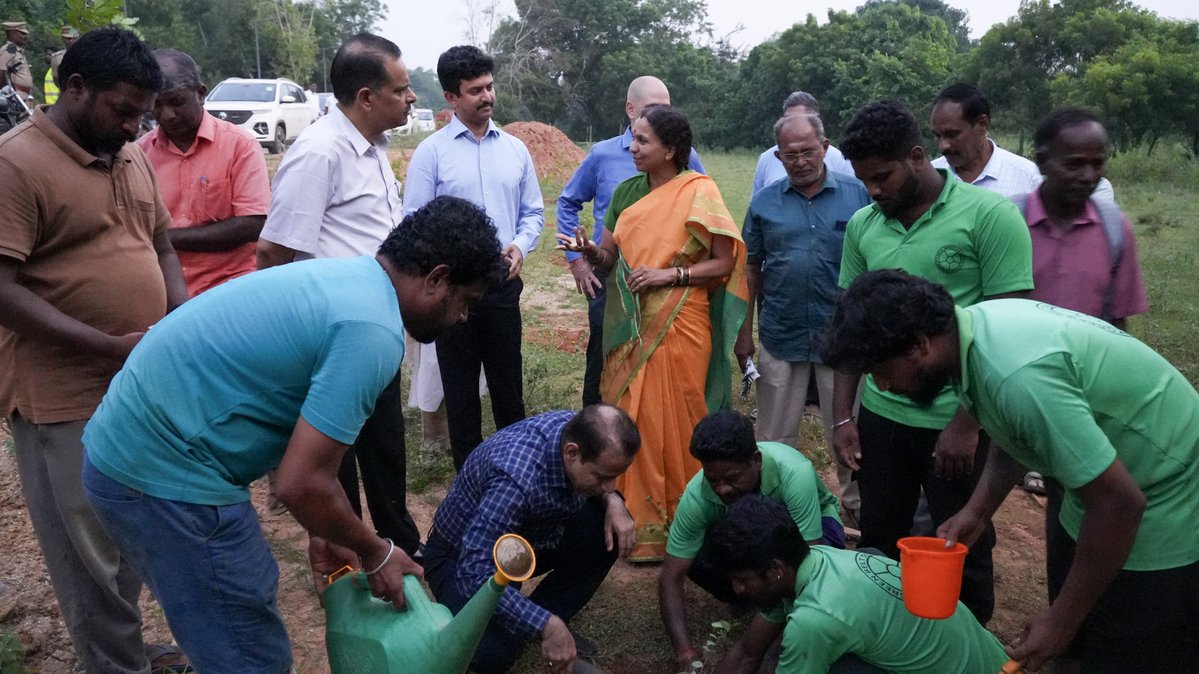 It has been a great joy &amp; honour to plant over 30 trees along Auroville’s Outer Radial Road, together with the esteemed <a href="/CSPuducherry/">Chief Secretary of Puducherry</a>. This meaningful initiative marks a small yet significant step towards sustainability &amp; a greener, more harmonious future for generations to come.