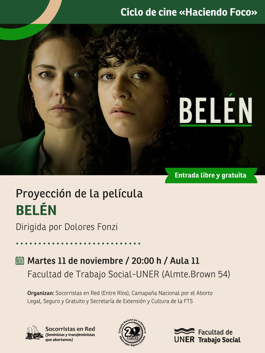 La marea verde que supimos construir sigue encendida! 
Hoy nos vemos para seguir organizades y juntes por ese mundo feminista que anhelamos