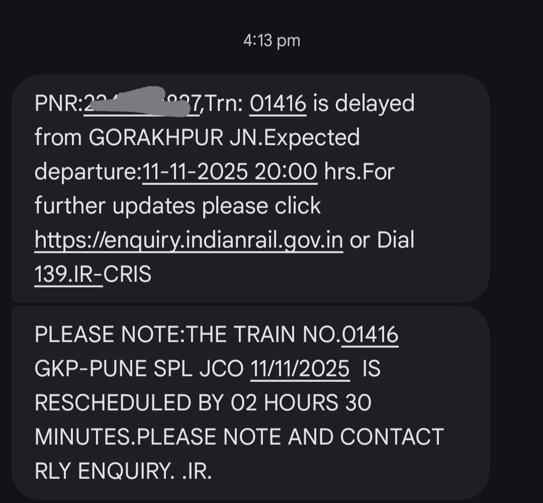 Luciferxabhi's tweet photo. Dear Minister Sir @AshwiniVaishnaw and @RailMinIndia,
​Extremely frustrated by the train  [01416] [GKP PUNE SPL] being 5 hours 30 min late today. This train was  reschedule for  2 hours 30min but now again rescheduled. It's really very frustrating moment.

#IndianRailways #delay https://t.co/v8a7g7ZSTH