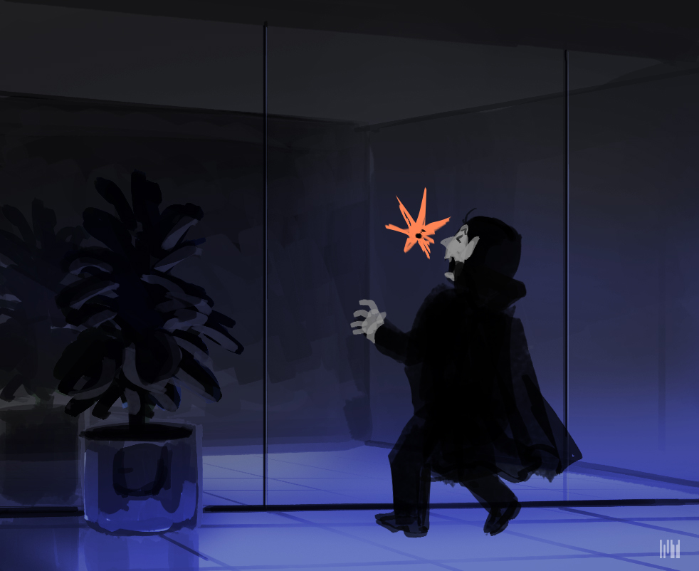 #鏡の日
ぶつかる吸血鬼