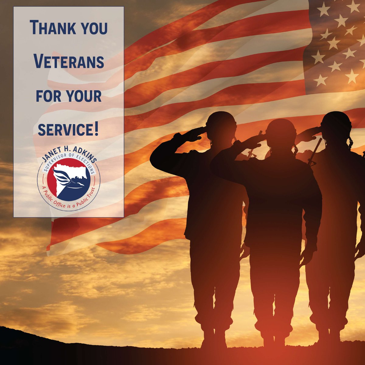 Thank you, Veterans, for your service. We sincerely appreciate your dedication, sacrifice, and hard work in serving our nation.