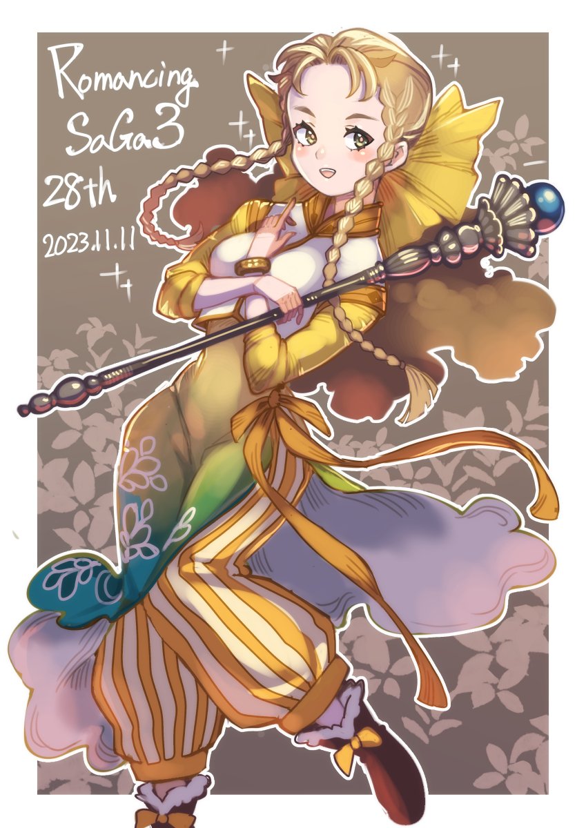 kuwango3838's tweet image. 過去絵だけどロマサガ3誕おめでとう🎉