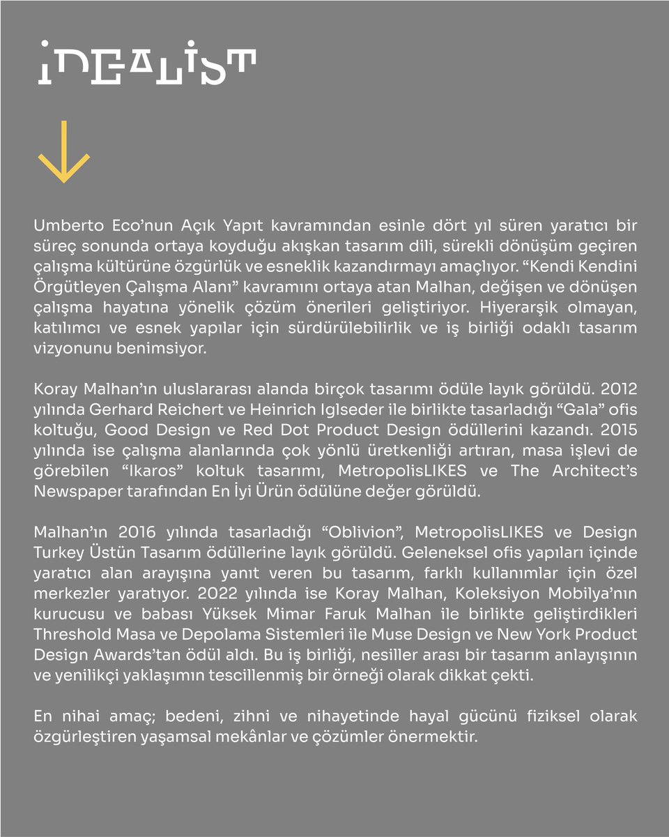 İDEALİST KampüsTalks, 24 Kasım 2025 Pazartesi günü Koray Malhan’ın “Yaratıcı Düşünce: Merak, Tevazu ve Özgürlük” başlıklı konuşmasıyla gerçekleştirilecek.

Destekçimiz Kalebodur’a teşekkür ederiz. 

Kayıt Formu: forms.gle/CtW94C7tN6MkbQ…