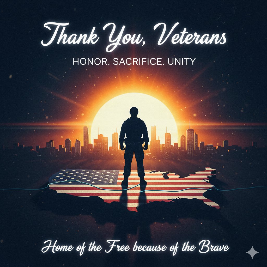 Thank You, Veterans 🙏. We are grateful for your service, bravery, &amp; sacrifice. 🇺🇸🌎 

#VeteransDay #ThankYouVeterans #HonoringOurHeroes #SupportOurTroops #ProudToBeAnAmerican #FreedomIsntFree #MilitaryAppreciation #WeSaluteYou #USAstrong #NeverForget