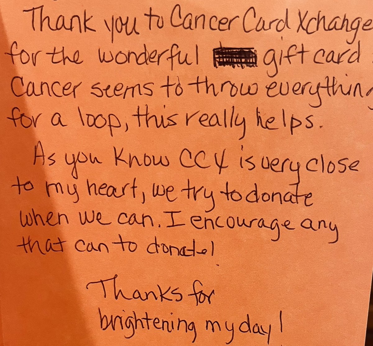 To brighten the day of someone facing cancer, donate at cancercardxchange.org. 
❤️