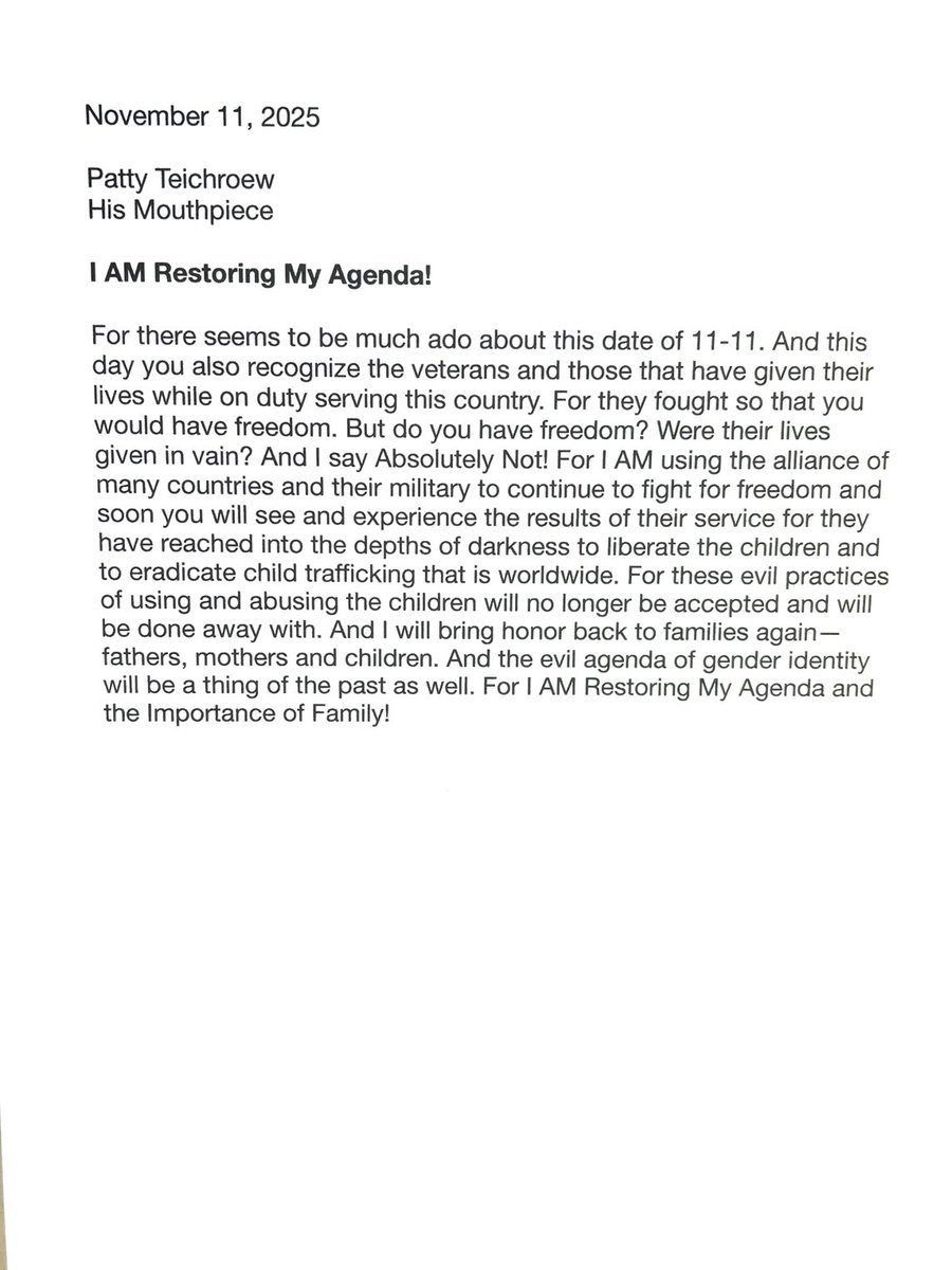 I AM Restoring My Agenda!