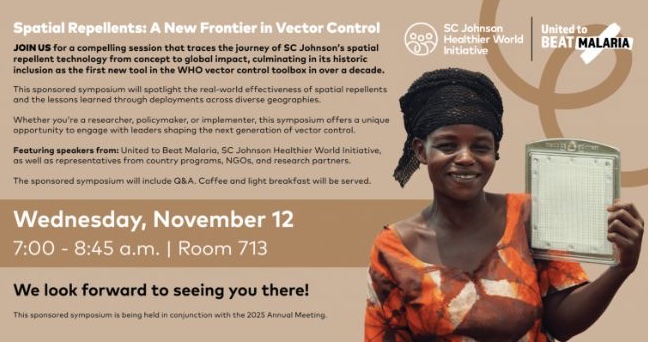 sfhRwanda's tweet photo. 🇨🇦 We’re thrilled to be at #ASTMH25!

👉🏾 Join us tomorrow, for the symposium, "Spatial Repellents: A New Frontier in Vector Control” as our partners @SCJohnson & @beatmalaria take us on a journey of SCJ’s #malaria spatial repellent #technology.

⏰ If you're at #TropMed25, don't miss out!
