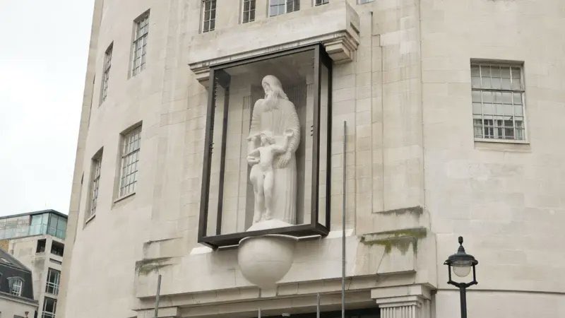 The BBC paid a pedophile to make this sculpture.
They placed this sculpture on top of the entrance to Broadcasting house.
They then paid for the sculpture to be protected.
All this was paid for with your enforced television licence fee.

Think about that.
