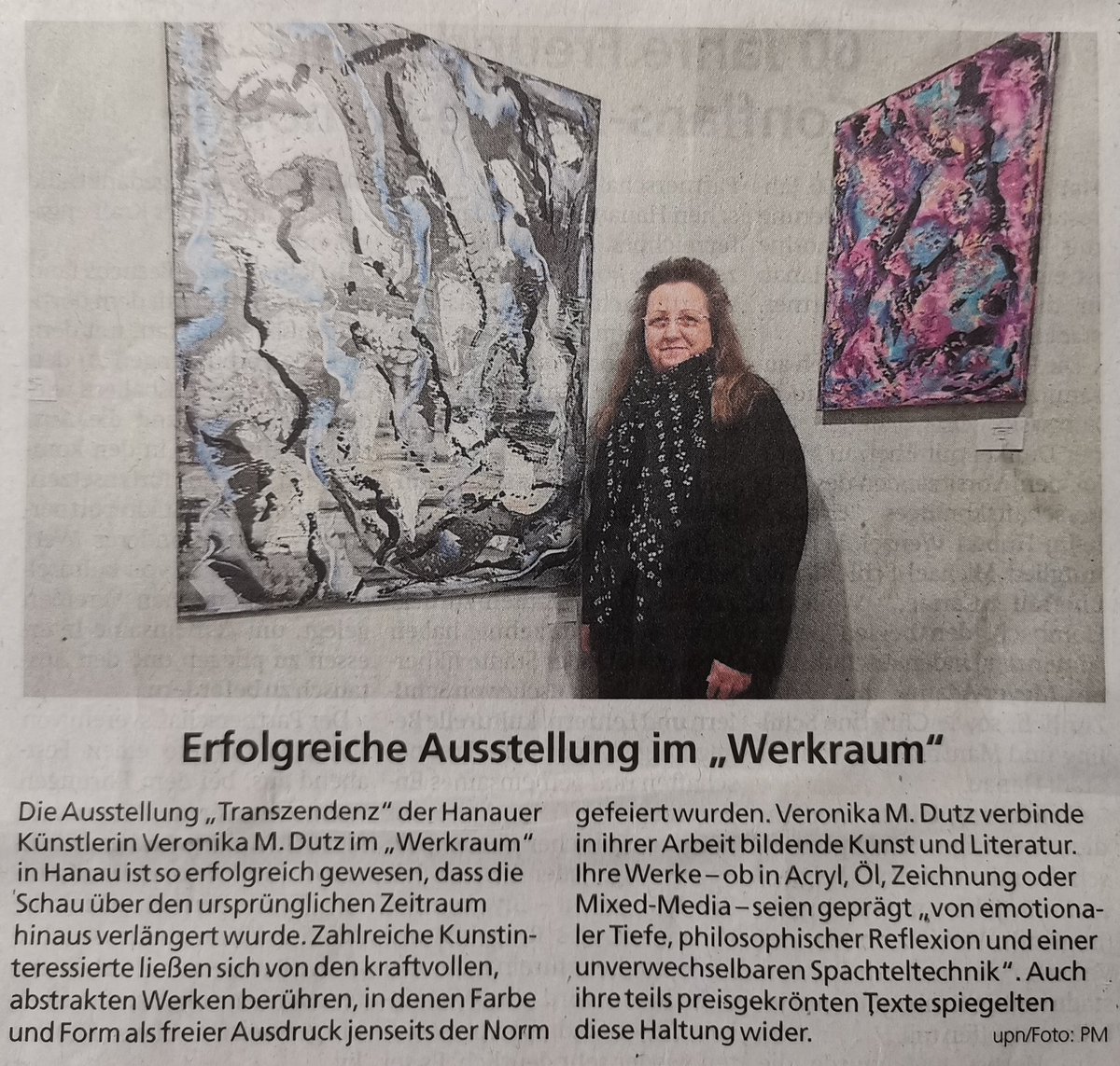 Writer_VMD's tweet photo. Ein herzliches Dankeschön an den @hanauer_anzeiger
#hanau #veronikamdutz #VMDart73 #writervmd #art #abstrakt #color #colorful #LuxuryLiving #transzendenz #kunstjenseitsdernorm #contemporaryart #exhibition #artwork #artinvestment #stadthanau #germanartist #expressionism #uniqueart https://t.co/0Z23zY3ruH