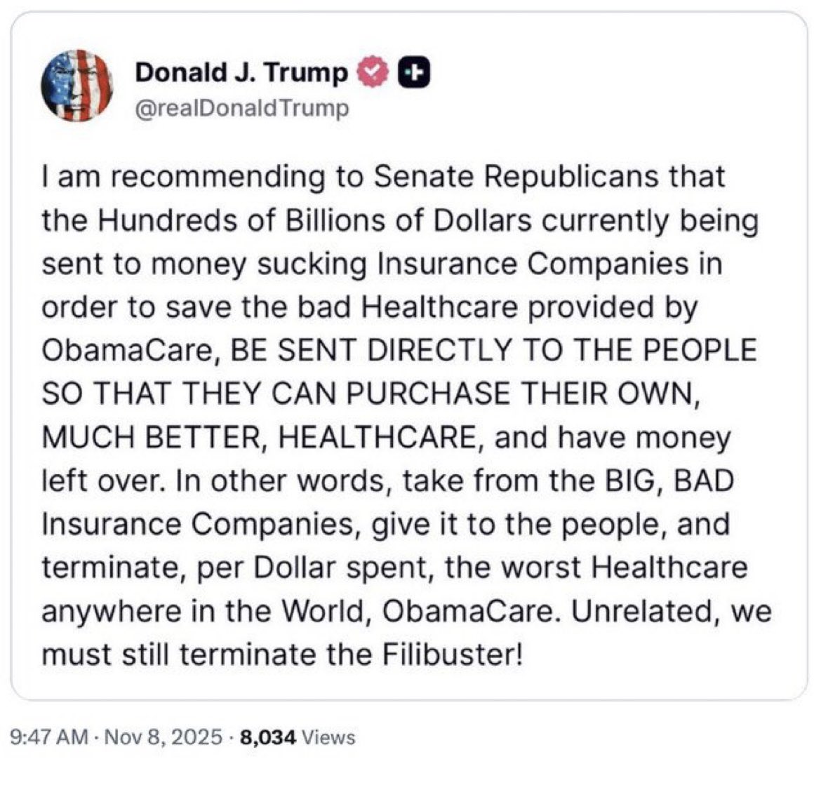 The Health Reset; MAHA 
Americans must change their food habits; less junk food more vegetarian. 
Insurance companies WANT you to be sick!