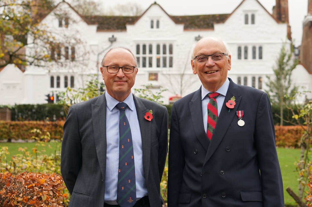 RGSGuildford's tweet photo. #RGSRemembrance Our students were involved in various acts of remembrance today, including our First Form assembly & our whole-school assembly when OG Mr Gil Carter laid a wreath in memory of the Old Guildfordians who fell in the two great World Wars  . #LestWeForget #WeWillRememberThem