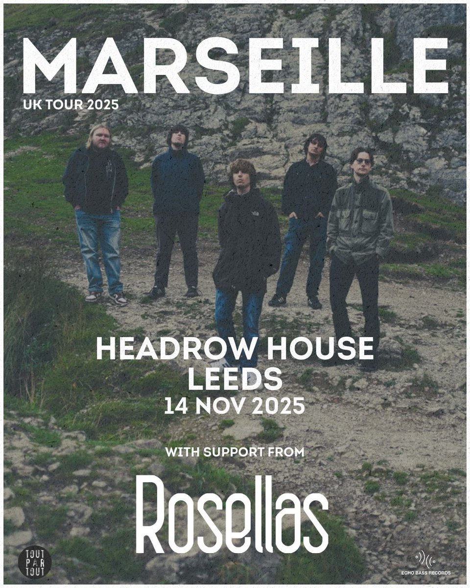 On Friday night we head over to Leeds to play <a href="/headrowhouse/">Headrow House</a> supporting our friends <a href="/marseilleband/">Marseille</a> 🌹

Tickets 🎫 - dice.fm/event/avml8v-m…