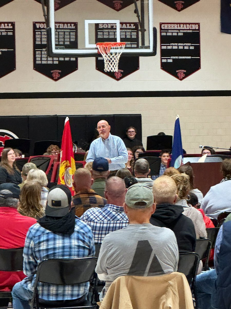 Grateful for the opportunity to have PreK-12 together today to honor our school community’s veterans.  A special thank you to Mike Calloway for being our guest speaker.
