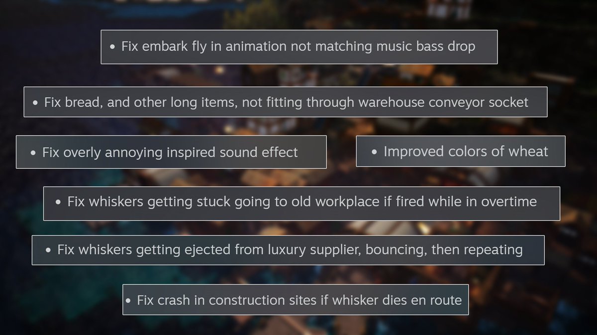 Five days, five updates. 

Every day since launch, we've released a patch for Whiskerwood to address player feedback! 

Balance changes, bug fixes, tax reform, and so much more. 

Here's are some of our personal favorite updates from the last few patches! 🐭💛