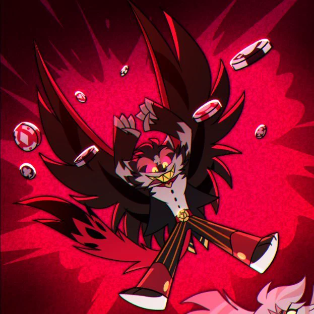 Rocket, Valery, Gunther, and Alan learned very well from their father. I like how Husk's technique fits with the roulette mode of Gunther's slot machine gun, and how Valery's card attack is identical to her father's. #hazbinhotelseason2 #Huskni