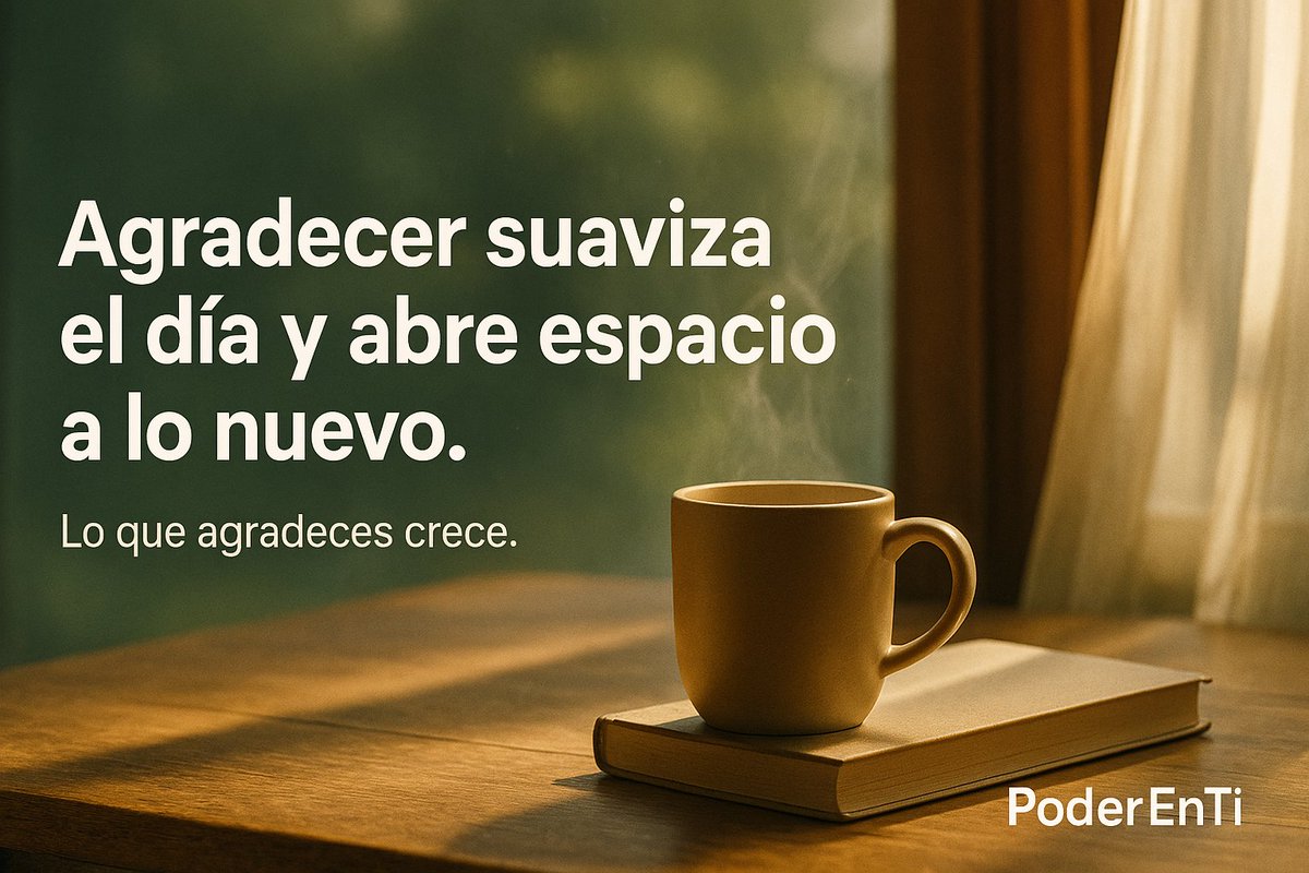 PoderEnti's tweet image. Agradecer suaviza el día y abre espacio a lo nuevo. #PoderEnTi

✨ Reflexiona y escribe qué significa para ti.

#Calma #Equilibrio #Presente #Bienestar #Gratitud