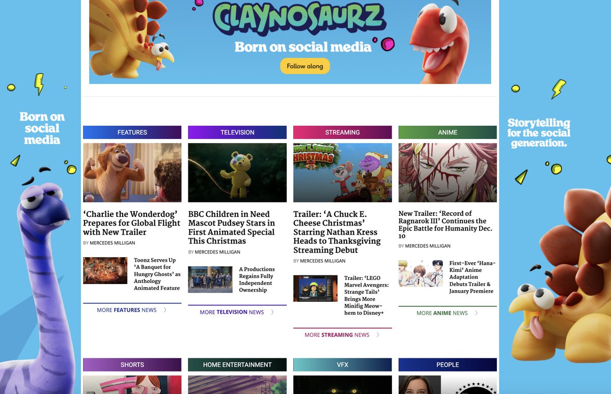 Cabanimation's tweet image. What an honor, tysm @animag !! Claynos featured in the website takeover. 

We&apos;re also featured in the latest pre-Academy Award issue (the special one). You can buy print, digital...or both 🌋

Animation Magazine is the gold standard for industry news, and we&apos;re excited to be…
