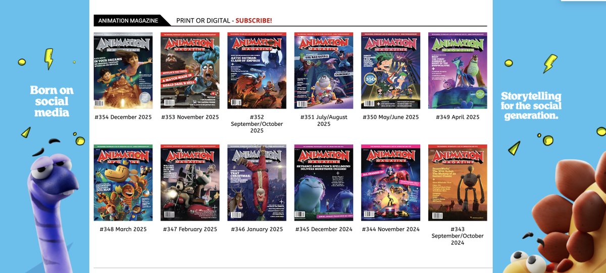 Cabanimation's tweet image. What an honor, tysm @animag !! Claynos featured in the website takeover. 

We&apos;re also featured in the latest pre-Academy Award issue (the special one). You can buy print, digital...or both 🌋

Animation Magazine is the gold standard for industry news, and we&apos;re excited to be…