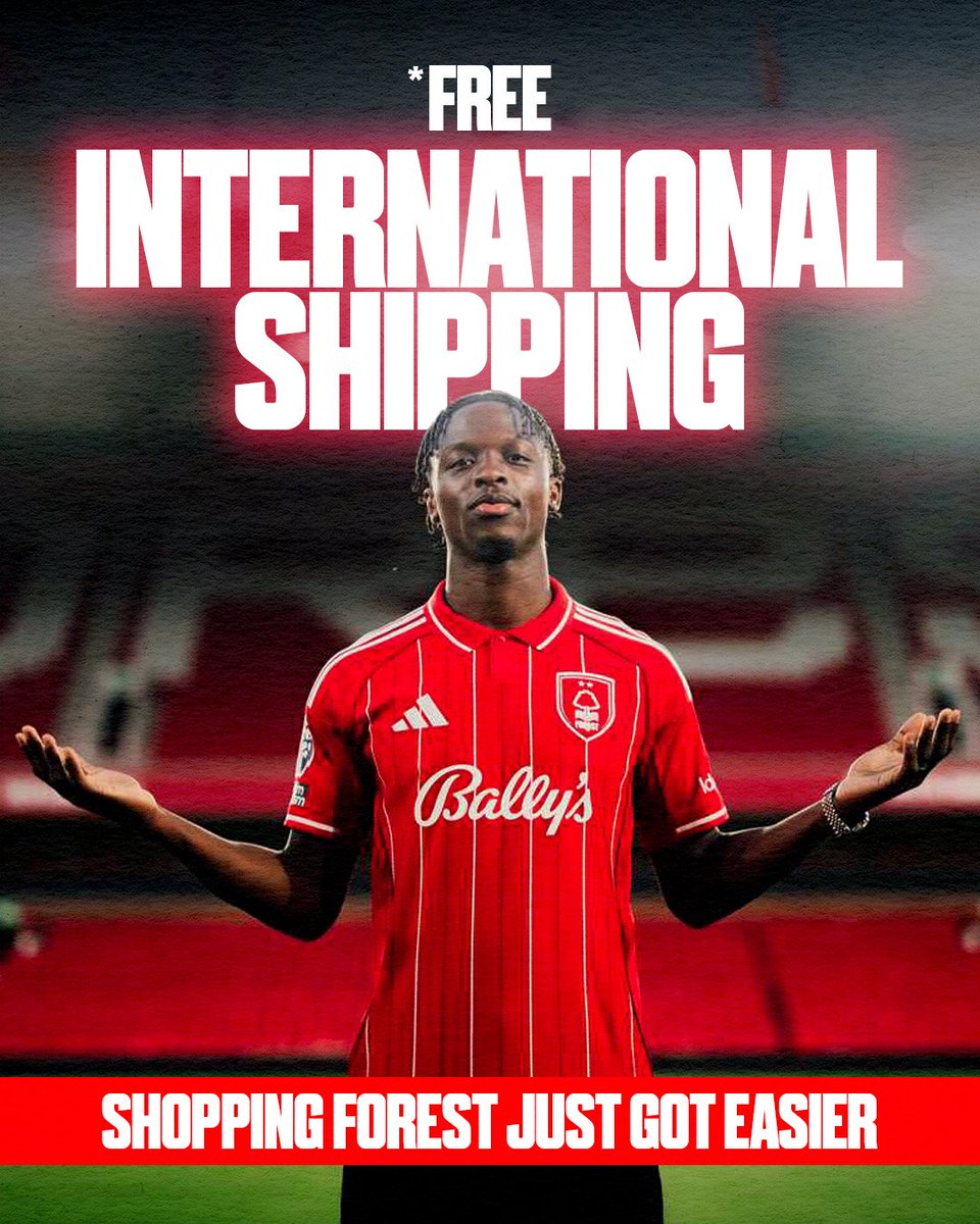 If you didn't get the email...

🌍 Checkout in local currency
💳 Pay securely with local payment methods
💰 Duties and taxes included
🚚 Faster delivery at lower rates
🎁 *Free international shipping when you spend over $90 USD (or equivalent)

Thank you <a href="/NFFC/">Nottingham Forest</a> #nffc #nffcna