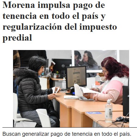 La bancada de <a href="/DiputadosMorena/">Tus Diputadas y Diputados Morena</a> planteó la instauración de un programa de regularización catastral en todo el país, así como explorar que la tenencia vehicular se aplique en todos los estados como un mecanismo para incrementar la recaudación municipal y estatal.
<a href="/Claudiashein/">Claudia Sheinbaum Pardo</a> está