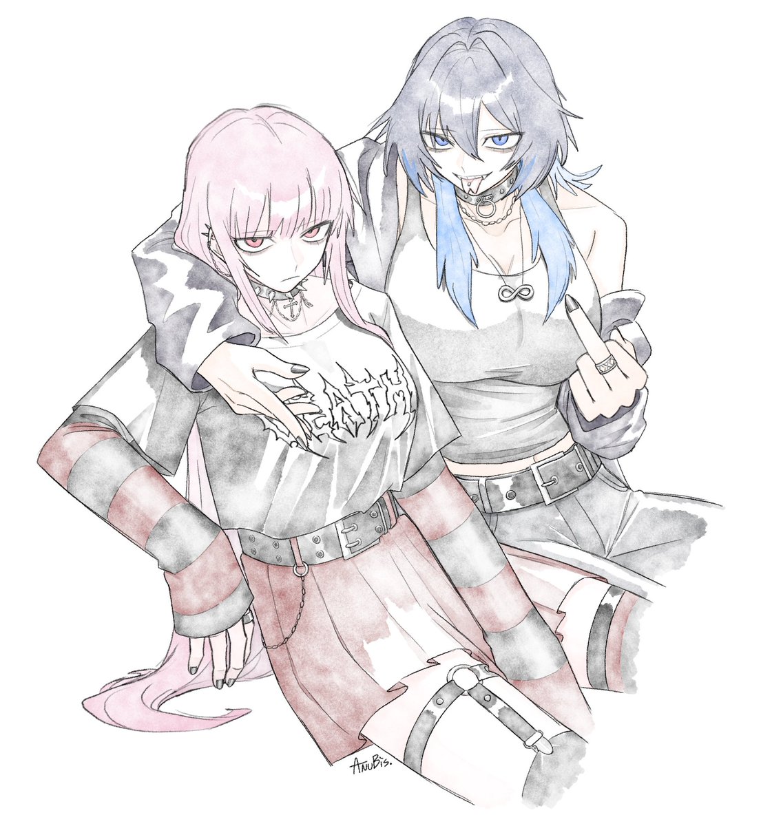 My oshis💙🩷 #callillust #kronillust 

←2024  2025→