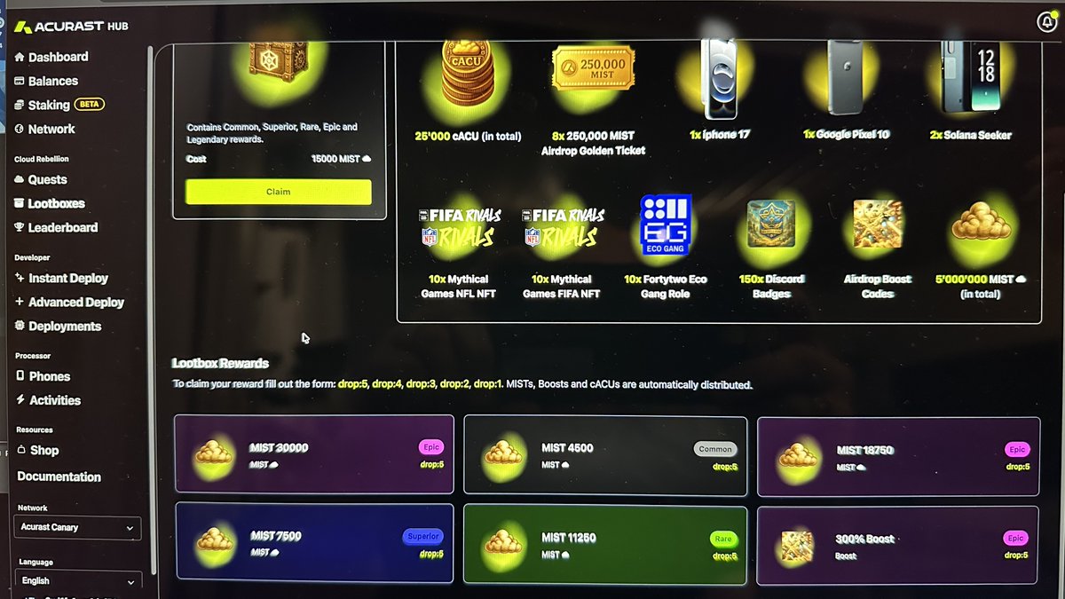 My rewards from Lootbox drop:5 <a href="/Acurast/">Acurast</a>
join the #CloudRebellion
hub.acurast.com/rebellion?ref=…